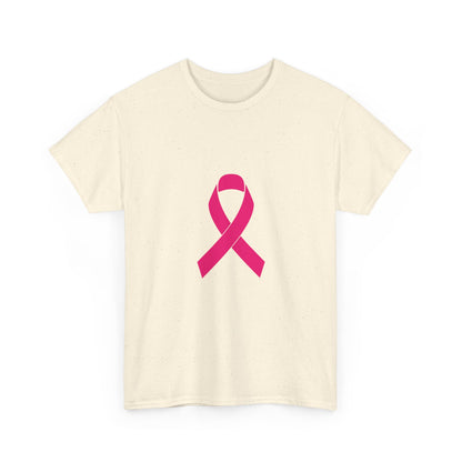 Pink Ribbon Unisex Heavy Cotton Tee | Breast Cancer Awareness T-Shirt, Casual Wear, Gift, Supportive Apparel, Advocacy Shirt