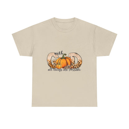 Pumpkin Faith Tee, Cozy Fall Shirt, Unisex Cotton Tee, Autumn Gift, Thanksgiving Apparel, Christian T-Shirt, Inspirational Wear
