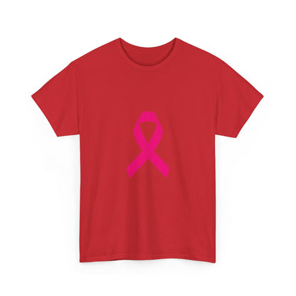 Pink Ribbon Unisex Heavy Cotton Tee | Breast Cancer Awareness T-Shirt, Casual Wear, Gift, Supportive Apparel, Advocacy Shirt