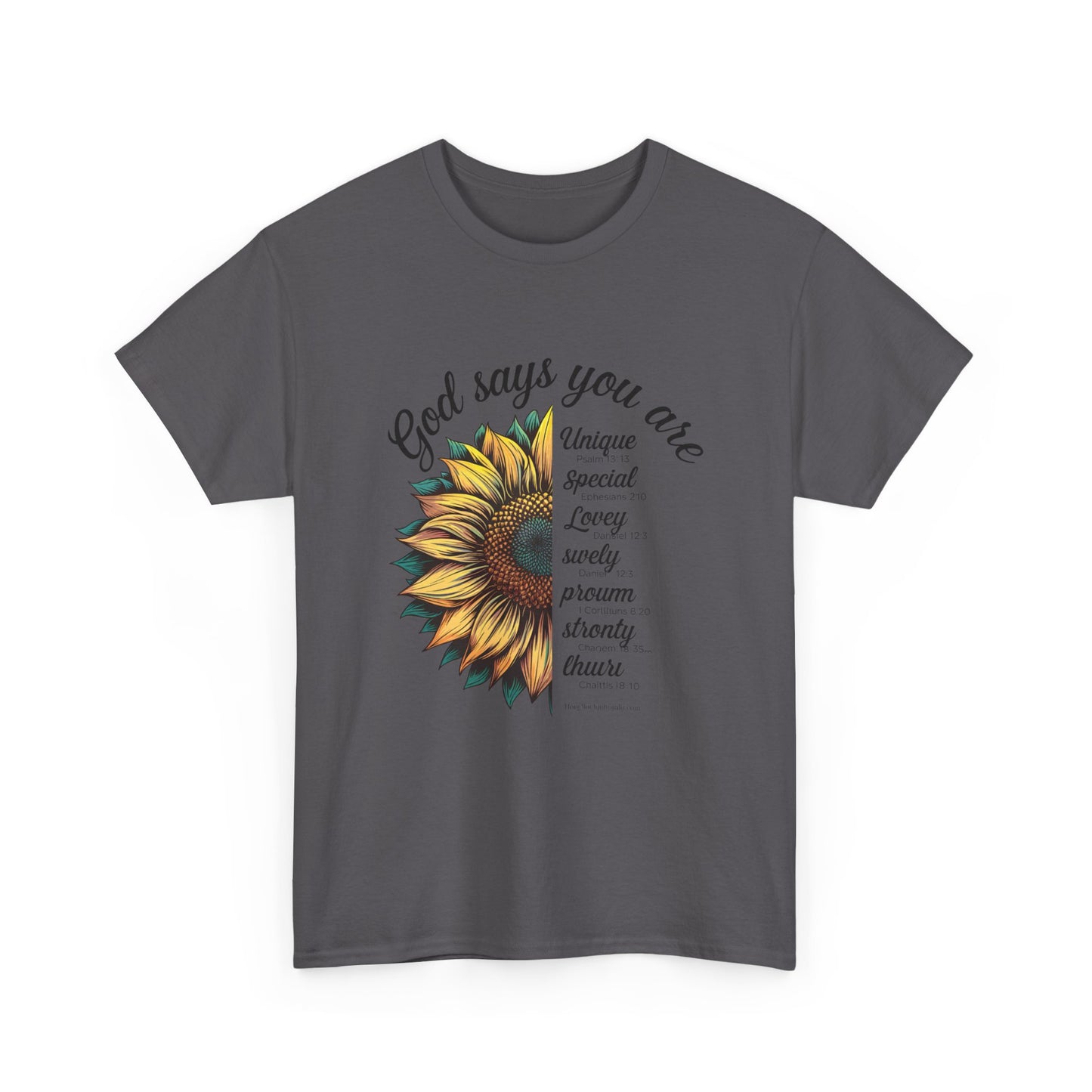 God Says You Are - Inspirational Unisex Heavy Cotton Tee | Gift for Encouragement, Motivational Shirt, Faith Apparel, Sunflower [...]
