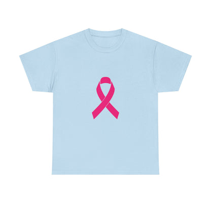 Pink Ribbon Unisex Heavy Cotton Tee | Breast Cancer Awareness T-Shirt, Casual Wear, Gift, Supportive Apparel, Advocacy Shirt
