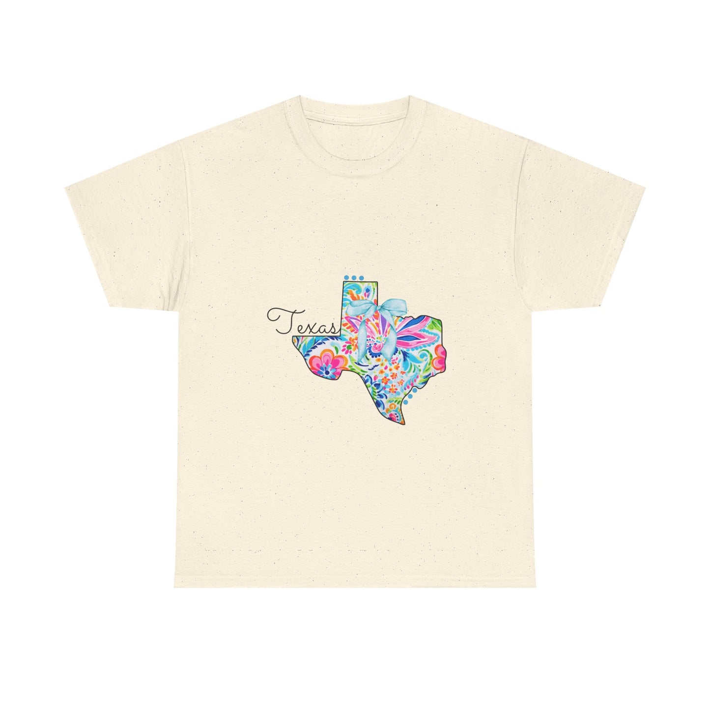 Texas Floral Unisex Heavy Cotton Tee - Vintage Style T-Shirt, Texas Pride, Gift for Her, Casual Wear, Summer Fashion