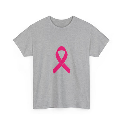 Pink Ribbon Unisex Heavy Cotton Tee | Breast Cancer Awareness T-Shirt, Casual Wear, Gift, Supportive Apparel, Advocacy Shirt