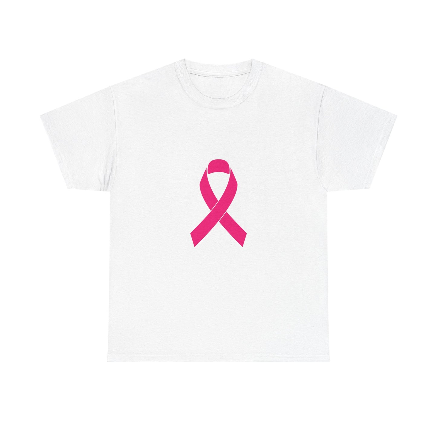 Pink Ribbon Unisex Heavy Cotton Tee | Breast Cancer Awareness T-Shirt, Casual Wear, Gift, Supportive Apparel, Advocacy Shirt