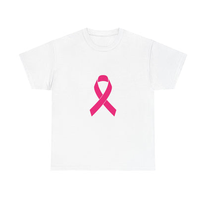 Pink Ribbon Unisex Heavy Cotton Tee | Breast Cancer Awareness T-Shirt, Casual Wear, Gift, Supportive Apparel, Advocacy Shirt