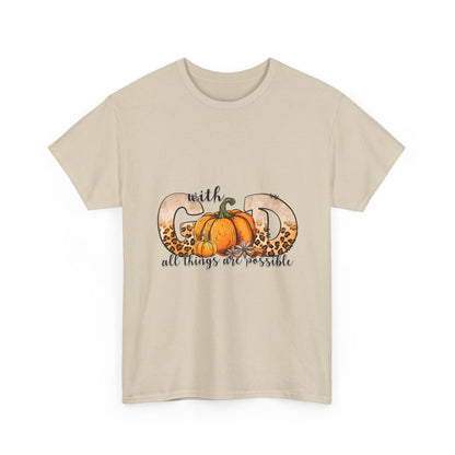 Pumpkin Faith Tee, Cozy Fall Shirt, Unisex Cotton Tee, Autumn Gift, Thanksgiving Apparel, Christian T-Shirt, Inspirational Wear