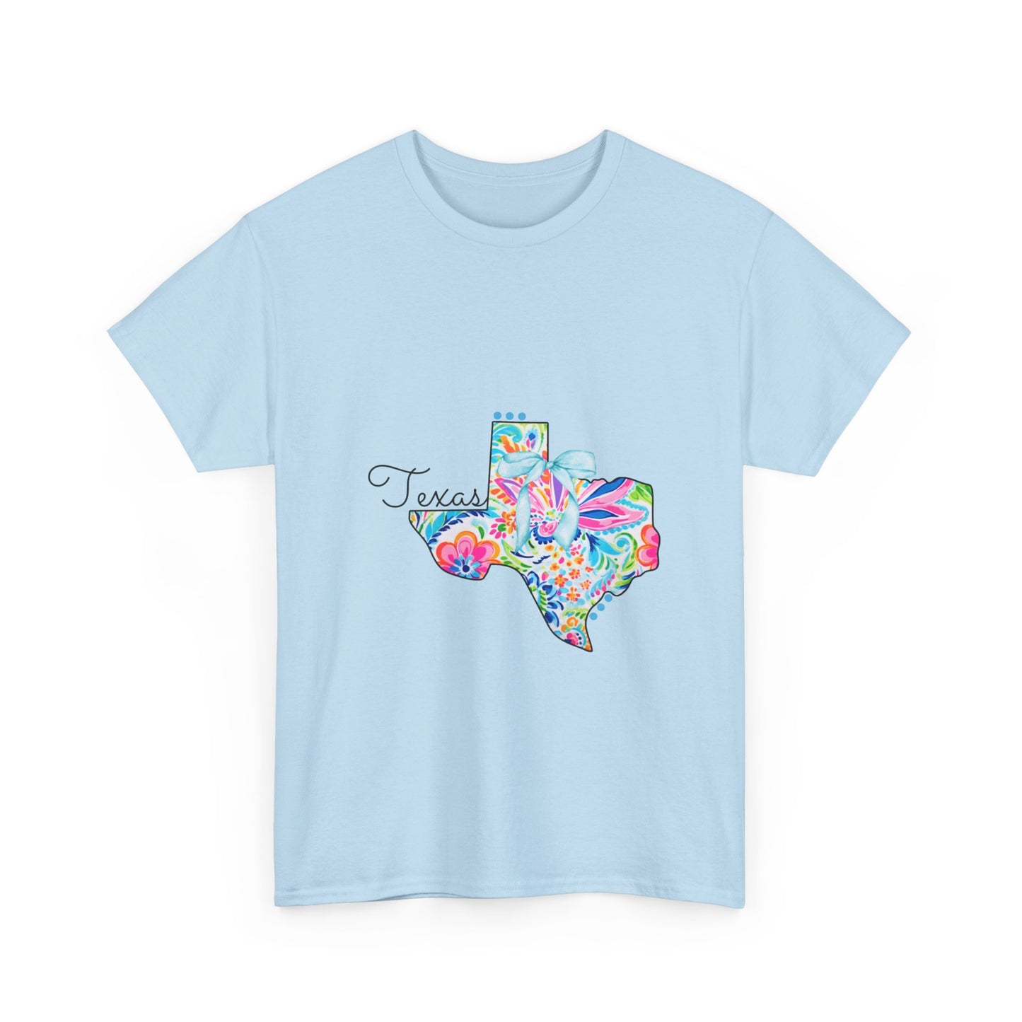 Texas Floral Unisex Heavy Cotton Tee - Vintage Style T-Shirt, Texas Pride, Gift for Her, Casual Wear, Summer Fashion