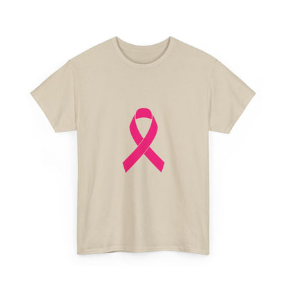 Pink Ribbon Unisex Heavy Cotton Tee | Breast Cancer Awareness T-Shirt, Casual Wear, Gift, Supportive Apparel, Advocacy Shirt
