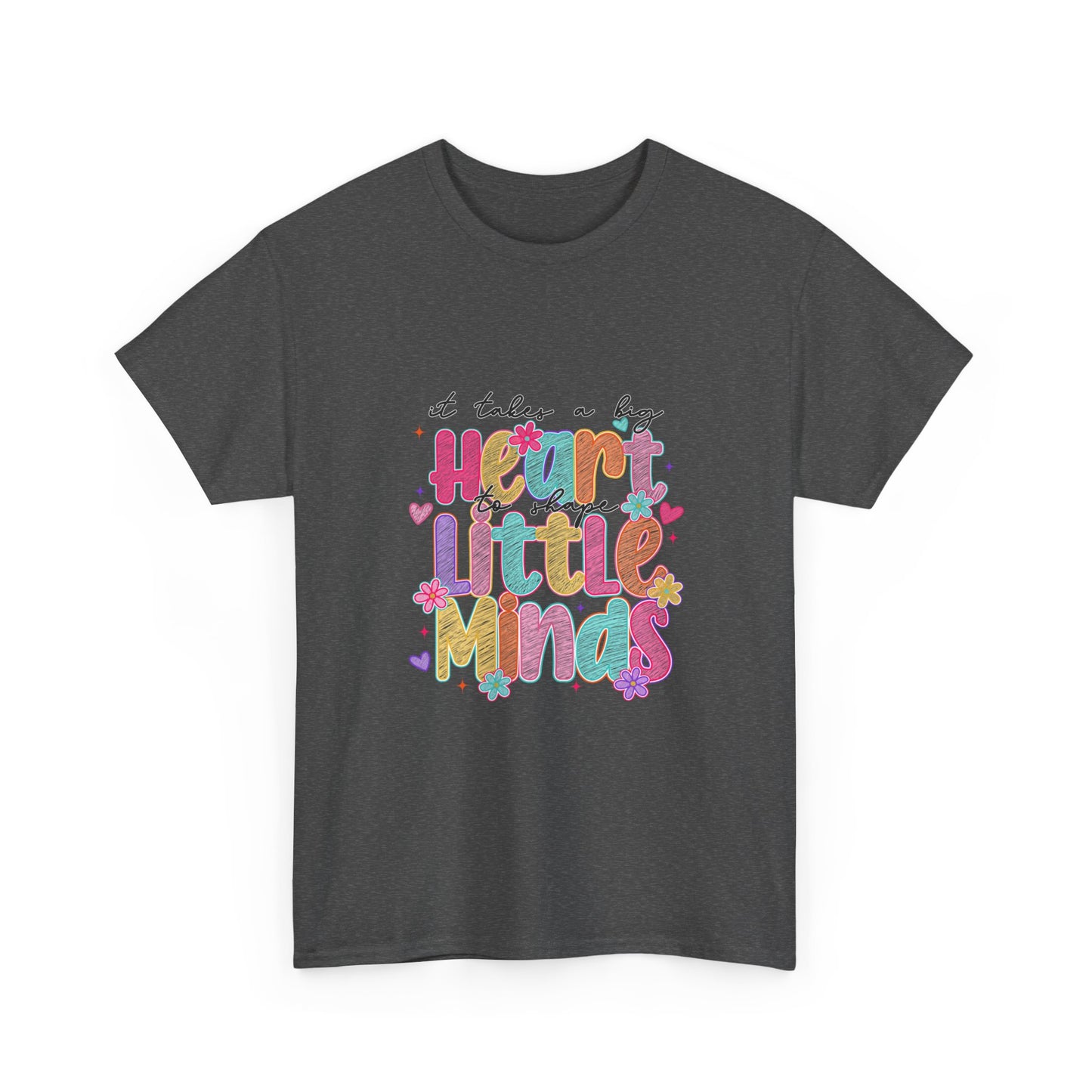 Heart Minds Unisex Heavy Cotton Tee - Inspirational Shirt for Teachers, Gift for Educators, Kids' Mindfulness