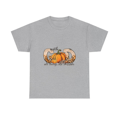 Pumpkin Faith Tee, Cozy Fall Shirt, Unisex Cotton Tee, Autumn Gift, Thanksgiving Apparel, Christian T-Shirt, Inspirational Wear