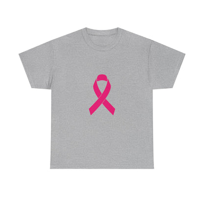 Pink Ribbon Unisex Heavy Cotton Tee | Breast Cancer Awareness T-Shirt, Casual Wear, Gift, Supportive Apparel, Advocacy Shirt