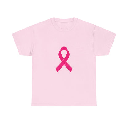 Pink Ribbon Unisex Heavy Cotton Tee | Breast Cancer Awareness T-Shirt, Casual Wear, Gift, Supportive Apparel, Advocacy Shirt