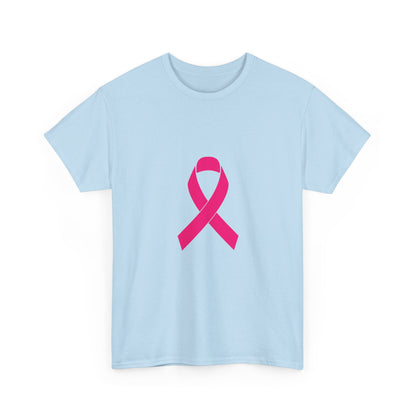 Pink Ribbon Unisex Heavy Cotton Tee | Breast Cancer Awareness T-Shirt, Casual Wear, Gift, Supportive Apparel, Advocacy Shirt