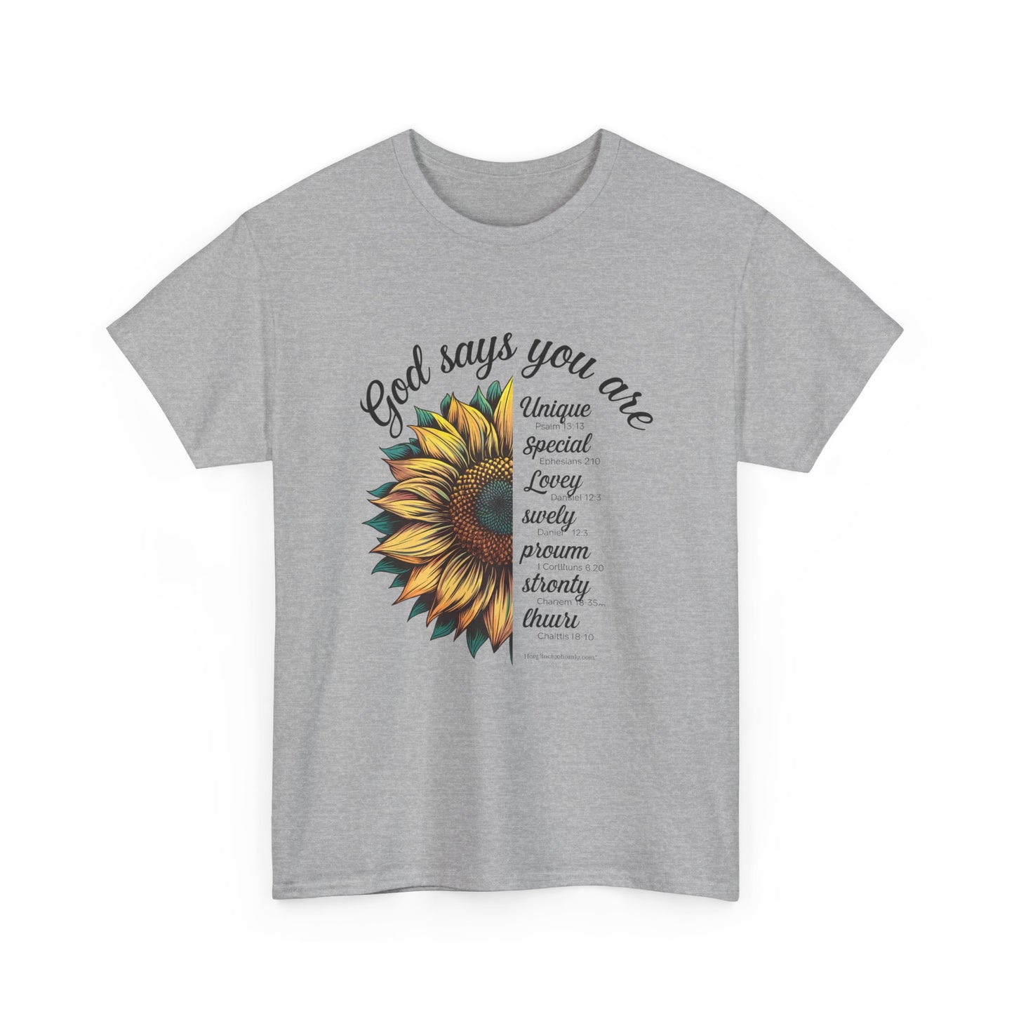 God Says You Are - Inspirational Unisex Heavy Cotton Tee | Gift for Encouragement, Motivational Shirt, Faith Apparel, Sunflower [...]
