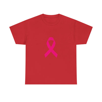 Pink Ribbon Unisex Heavy Cotton Tee | Breast Cancer Awareness T-Shirt, Casual Wear, Gift, Supportive Apparel, Advocacy Shirt