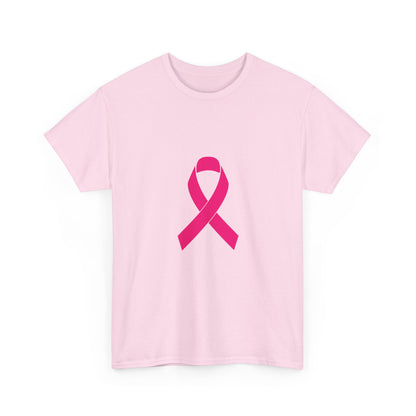 Pink Ribbon Unisex Heavy Cotton Tee | Breast Cancer Awareness T-Shirt, Casual Wear, Gift, Supportive Apparel, Advocacy Shirt