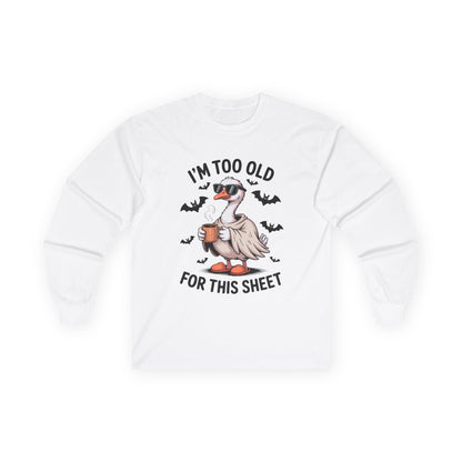 Funny Halloween Long Sleeve Tee, Unisex Cotton Shirt, Gift for Goose Lovers, Comfy Halloween Apparel, Autumn Outfit
