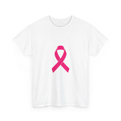 Pink Ribbon Unisex Heavy Cotton Tee | Breast Cancer Awareness T-Shirt, Casual Wear, Gift, Supportive Apparel, Advocacy Shirt