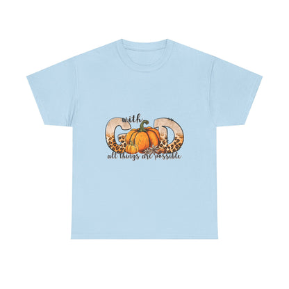 Pumpkin Faith Tee, Cozy Fall Shirt, Unisex Cotton Tee, Autumn Gift, Thanksgiving Apparel, Christian T-Shirt, Inspirational Wear