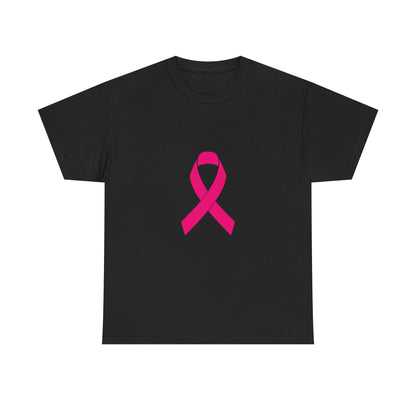 Pink Ribbon Unisex Heavy Cotton Tee | Breast Cancer Awareness T-Shirt, Casual Wear, Gift, Supportive Apparel, Advocacy Shirt