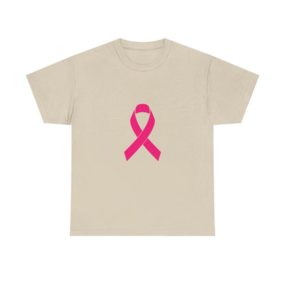 Pink Ribbon Unisex Heavy Cotton Tee | Breast Cancer Awareness T-Shirt, Casual Wear, Gift, Supportive Apparel, Advocacy Shirt