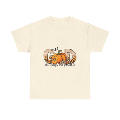 Pumpkin Faith Tee, Cozy Fall Shirt, Unisex Cotton Tee, Autumn Gift, Thanksgiving Apparel, Christian T-Shirt, Inspirational Wear