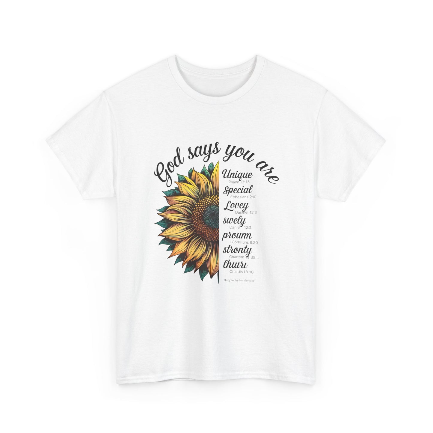 God Says You Are - Inspirational Unisex Heavy Cotton Tee | Gift for Encouragement, Motivational Shirt, Faith Apparel, Sunflower [...]